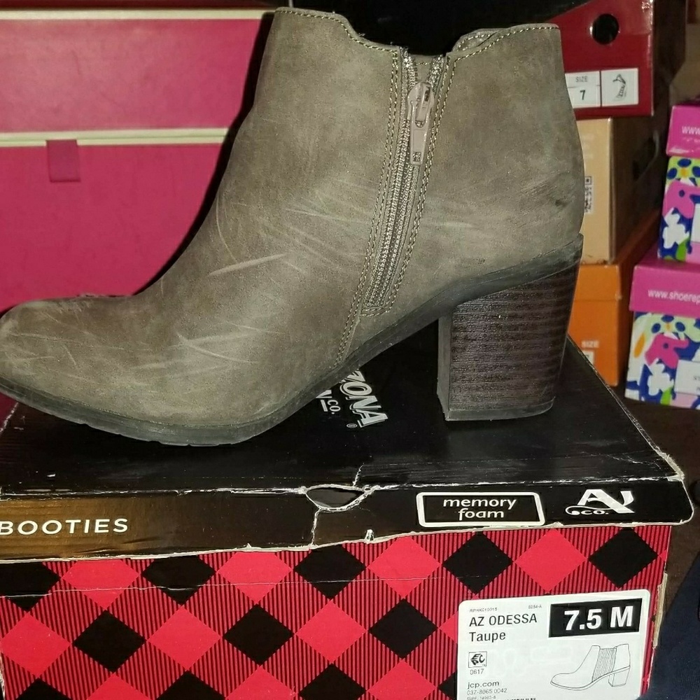 Gray booties